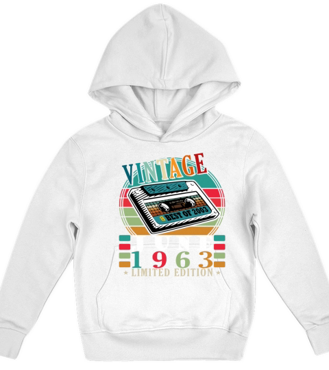 60th Birthday Vintage June 1963 Made in 1963 Kids Hoodie