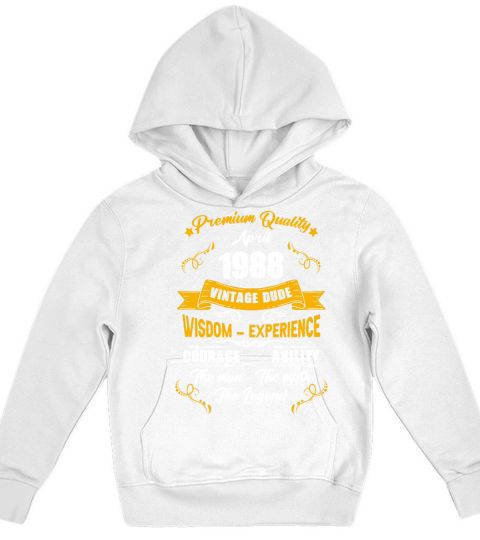 April 1988 Vintage Birthday Present Kids Hoodie