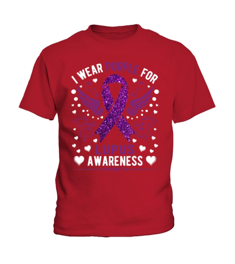 I Wear Purple For Lupus Awareness Month Men Women Kids T-Shirt