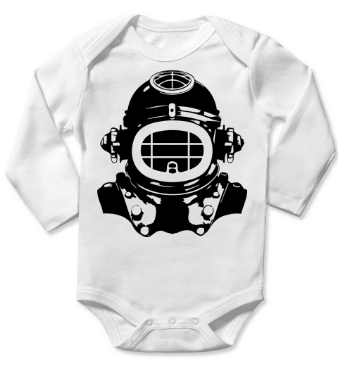 Diving helmet diving apnea vintage Long Sleeve Baby One-Piece