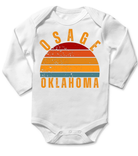 Osage Oklahoma Vintage Retro Long Sleeve Baby One-Piece