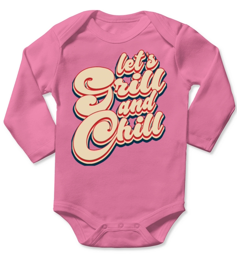Vintage Classic Lets Grill and Chill Long Sleeve Baby One-Piece