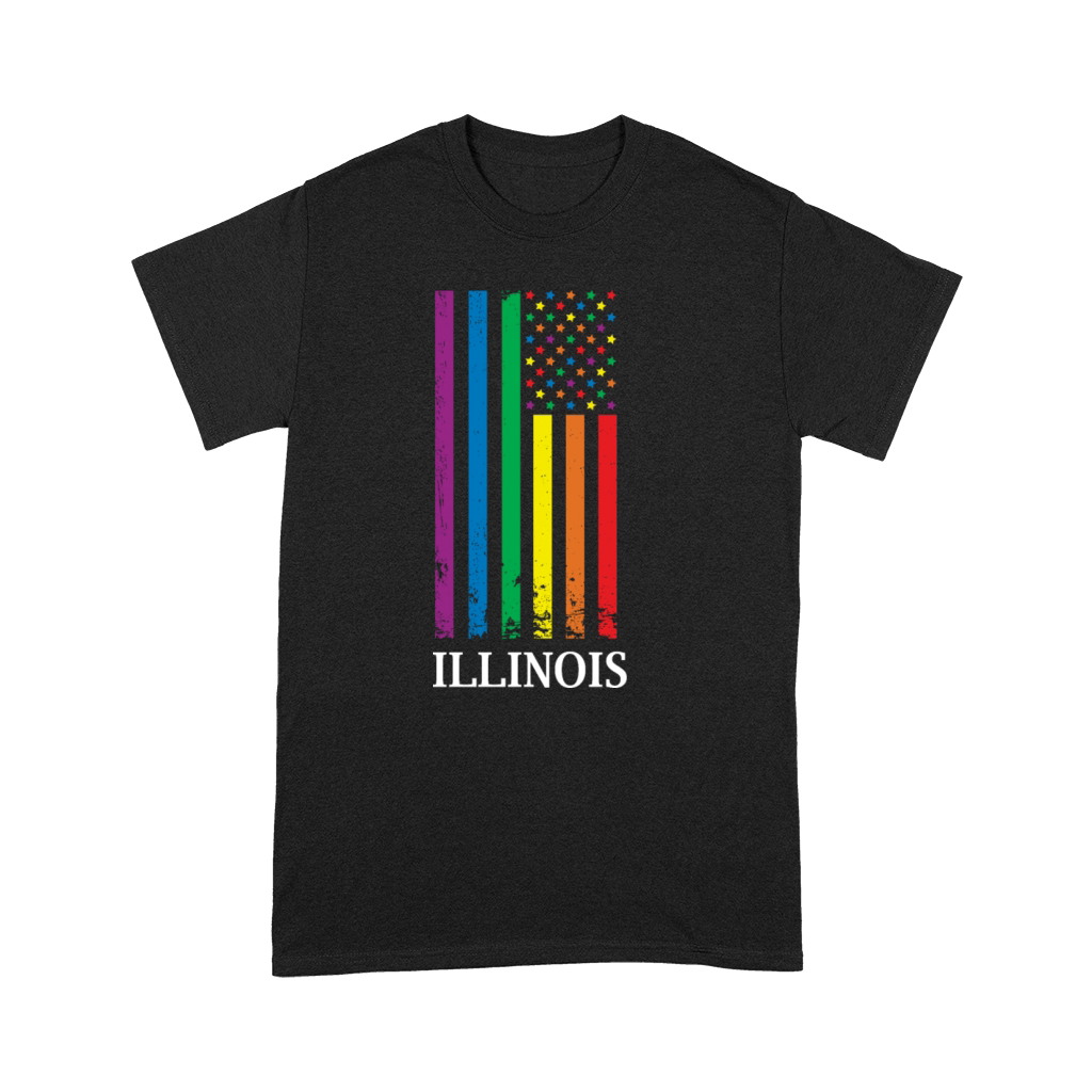 Illinois Pride Month Pride Flag LGBT Community LGB Premium T-shirt