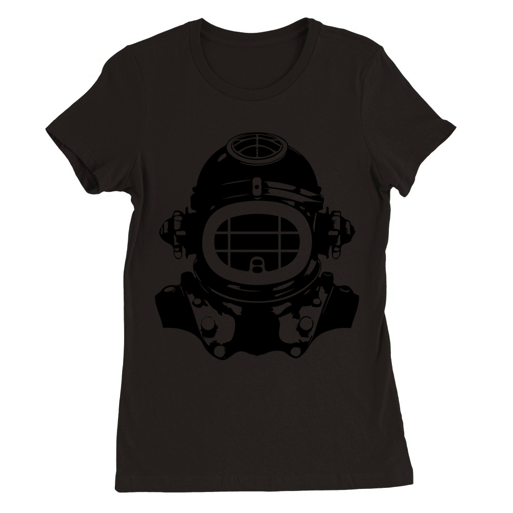 Diving helmet diving apnea vintage Premium Womens Crewneck T-shirt