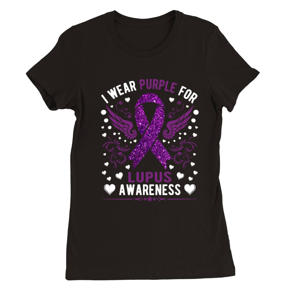 I Wear Purple For Lupus Awareness Month Men Women Premium Womens Crewneck T-shirt