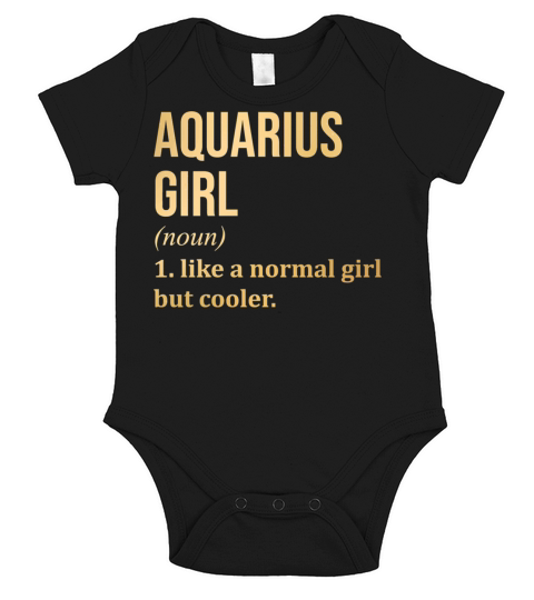 Aquarius Girl Funny Quote in Gold Premium Scoop Short Sleeve Baby One-Piece