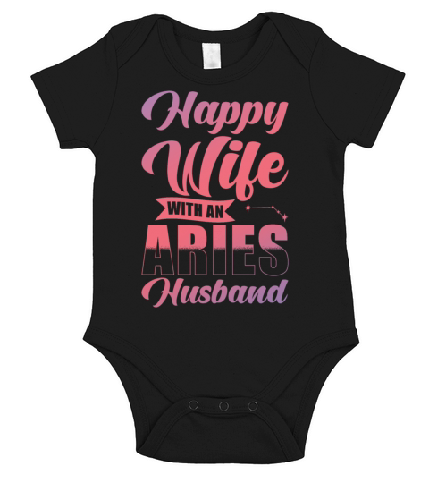 Aries Zodiac Happy Wife with a Aries Husband Short Sleeve Baby One-Piece