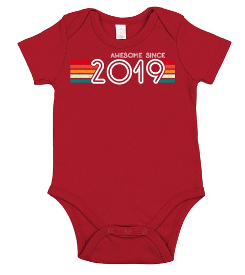 Awesome Since 2019 4th Birthday Gifts 4 Years Old Short Sleeve Baby One-Piece