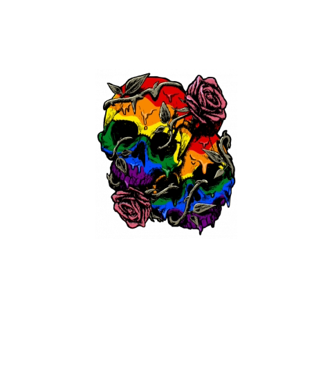 Gay Pride Rainbow Flag Skull Roses Subtle LGBTQ Short Sleeve Baby One ...