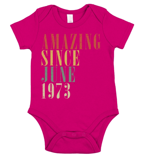 June 1973 Vintage Birthday Gift Short Sleeve Baby One-Piece