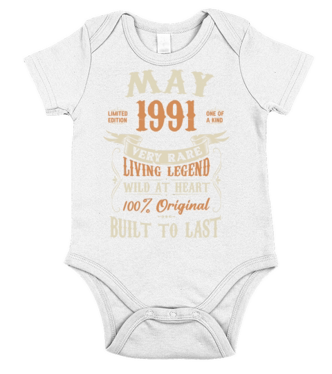 May 1991 Birthday Surprise Short Sleeve Baby One-Piece