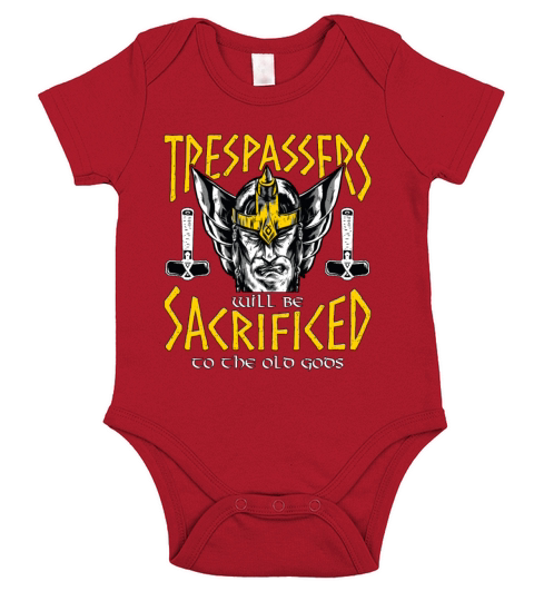 Norse Mythology Trespassers Will Be Mystic Runes Short Sleeve Baby One-Piece