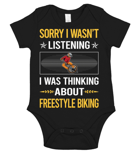 Sorry I Was Not Listening Freestyle Biking Short Sleeve Baby One-Piece