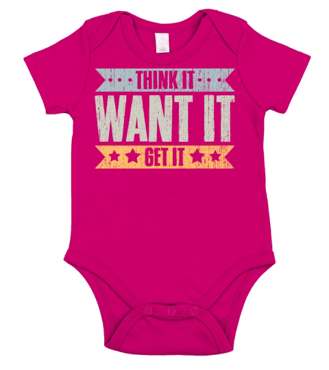 Think It Want It Get It Vintage Life Manifesting Short Sleeve Baby One-Piece