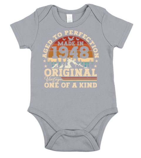 Vintage Birthday Gift Idea Original 1948 Short Sleeve Baby One-Piece