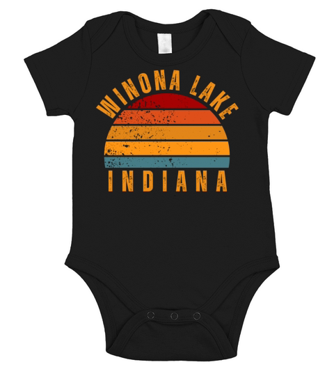 Winona Lake Indiana Vintage Retro Short Sleeve Baby One-Piece