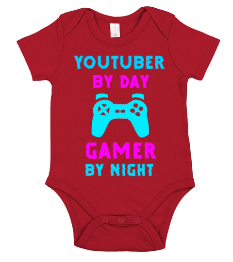 Youtuber by day gamer by night Short Sleeve Baby One-Piece