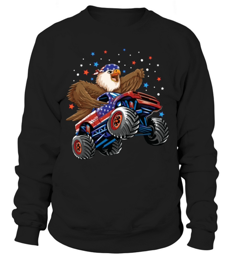 Eagle Mullet 4th of July Monster Truck USA Sweatshirt Unisex
