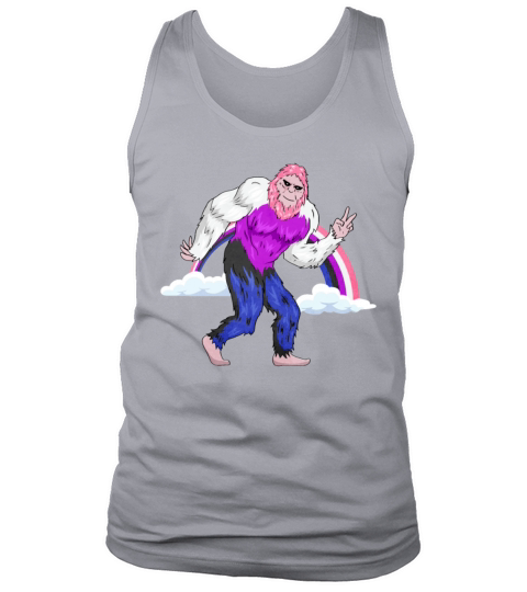 Gender Fluid Pride Flag Rainbow Bigfoot Sasquatch Tank Top Unisex