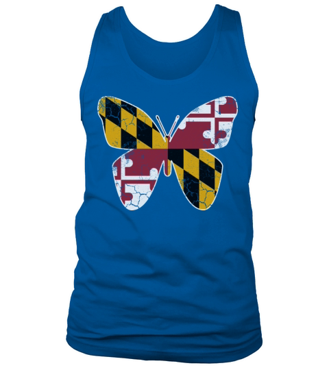 Maryland Flag Butterfly Butterflies Art Vintage Tank Top Unisex