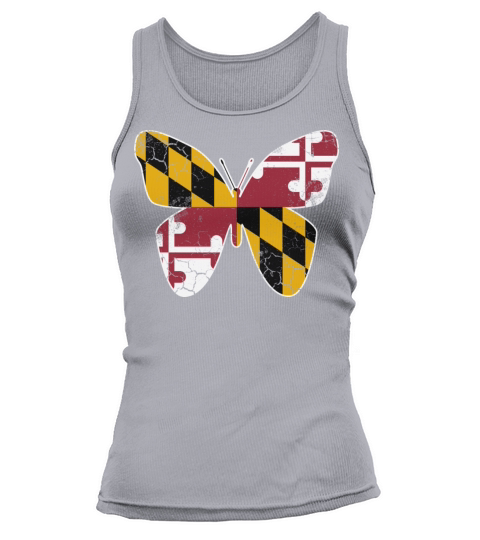Maryland Flag Butterfly Butterflies Art Vintage Tank top Woman