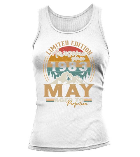 Vintage Born In May 1983 Birthday Gift Tank top Woman