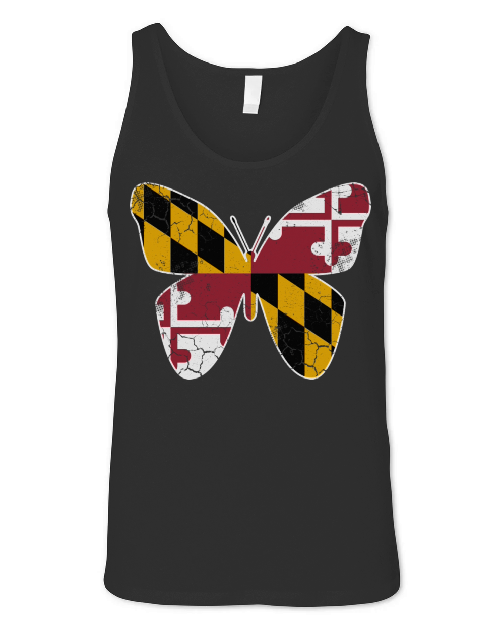 Maryland Flag Butterfly Butterflies Art Vintage Unisex Jersey Tank