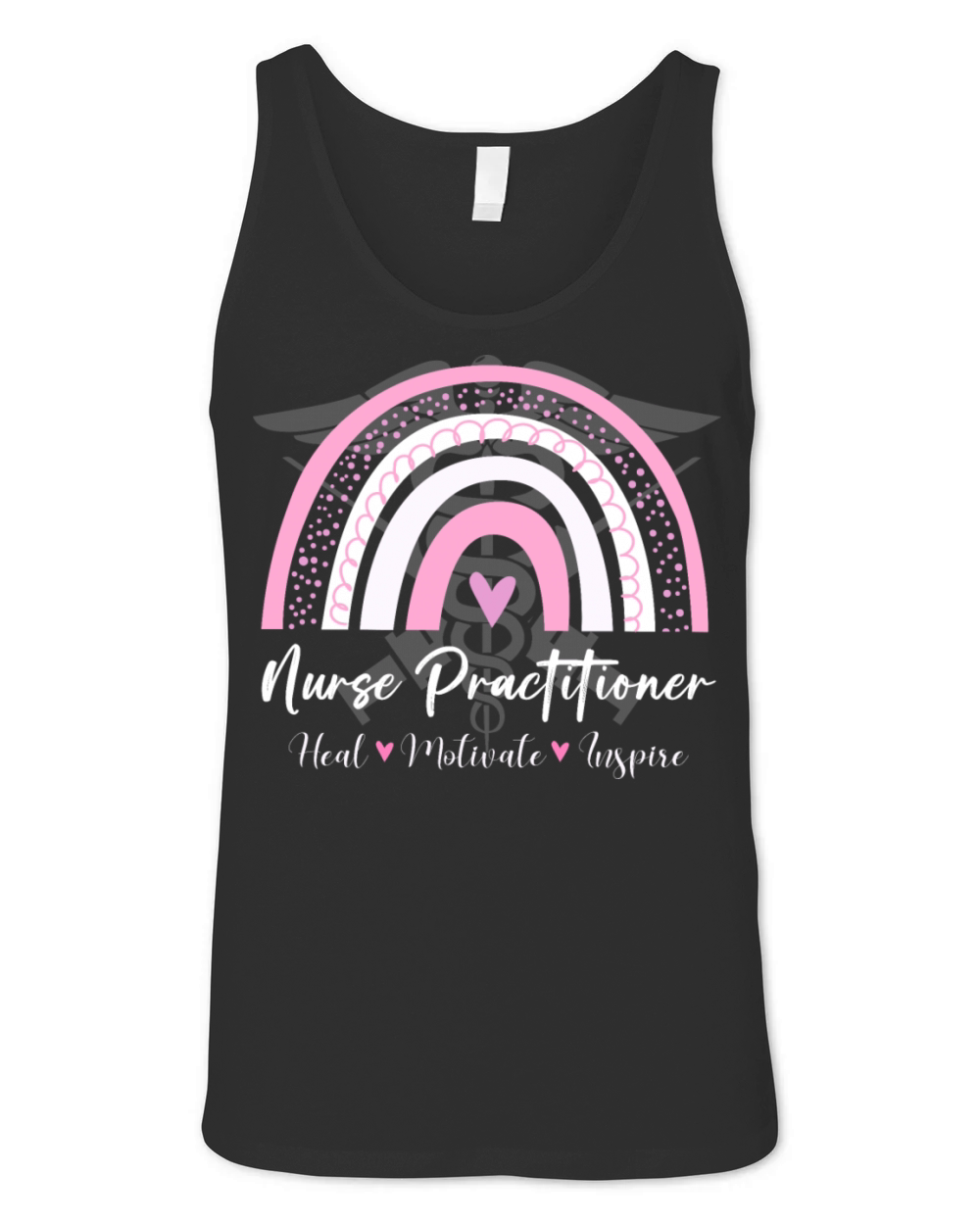 Nurse Practitioner Heal Motivate Inspire Rainbow Unisex Jersey Tank