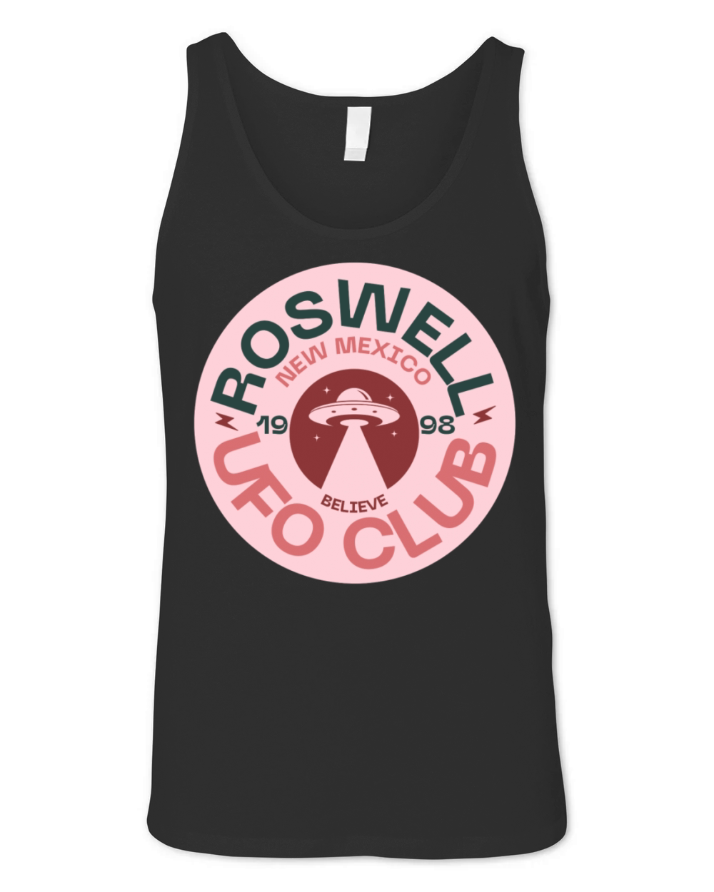 Roswell UFO Club Retro-Style Graphic Unisex Jersey Tank