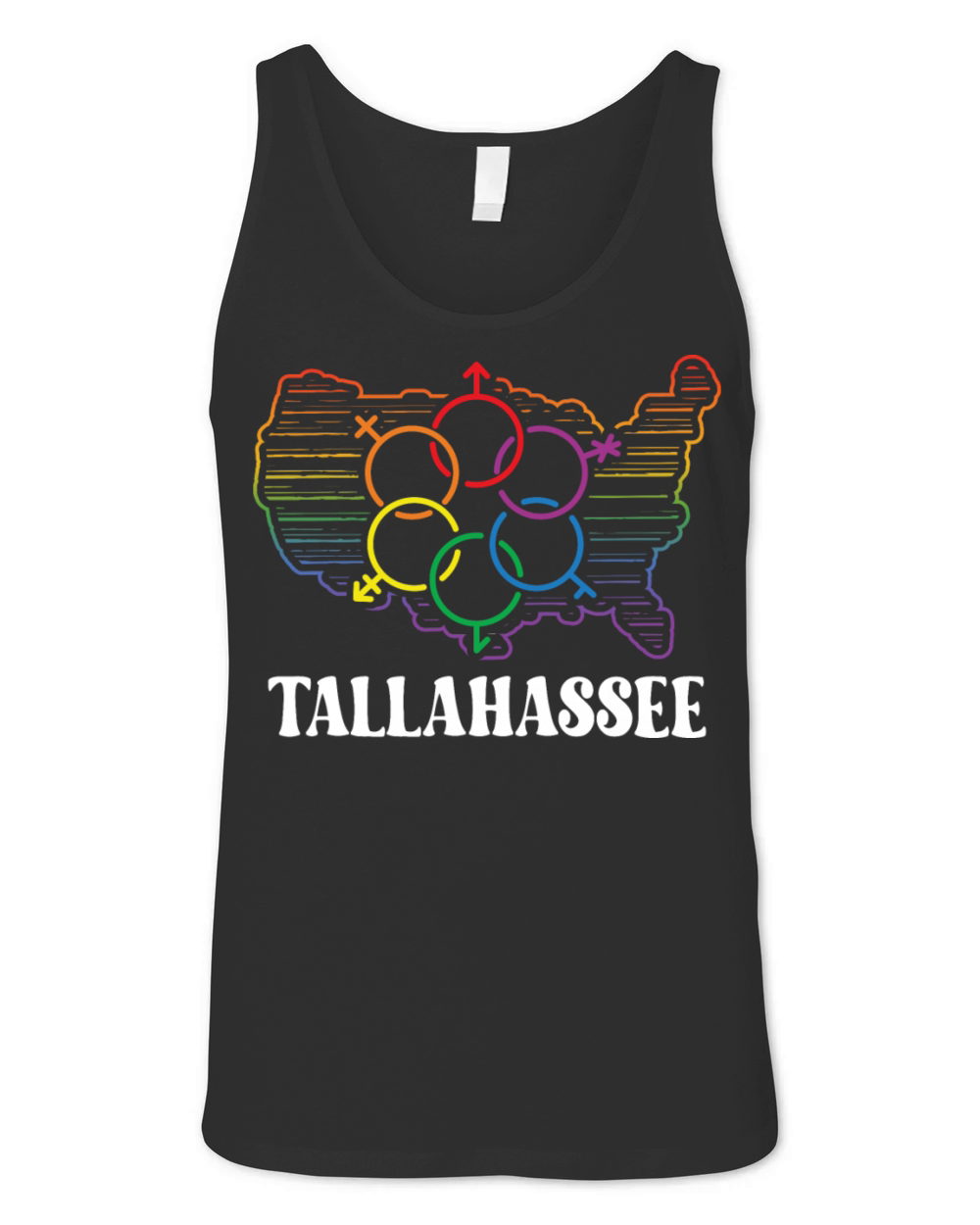 Tallahassee Pride Month Pride Flag LGBT Community Unisex Jersey Tank