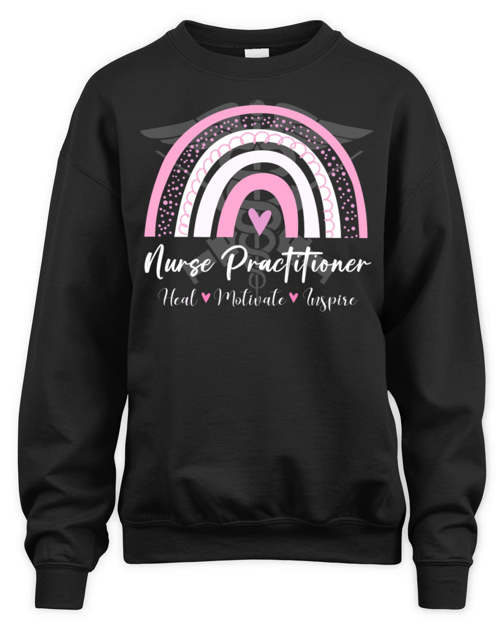 Nurse Practitioner Heal Motivate Inspire Rainbow Unisex Premium Crewneck Sweatshirt
