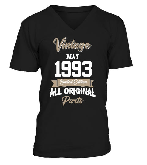 May 1993 Vintage Birthday Present V-Neck T-shirt