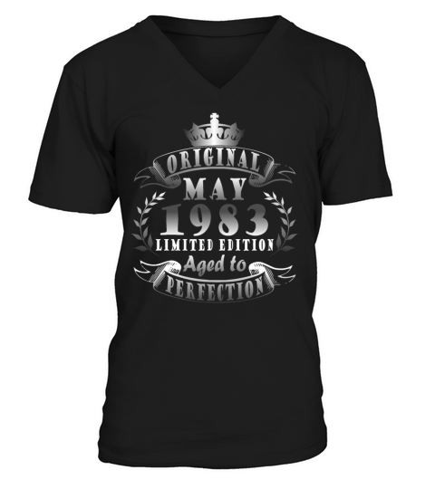 May vintage 1983 original 40th birthday gift V-Neck T-shirt