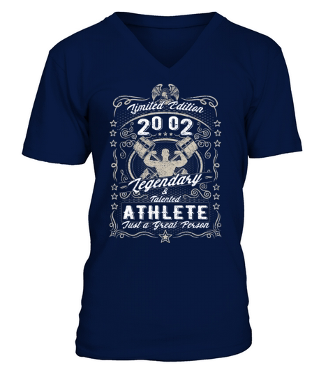Vintage 2002 Fitness Birthday Gift Sport Hobby V-Neck T-shirt