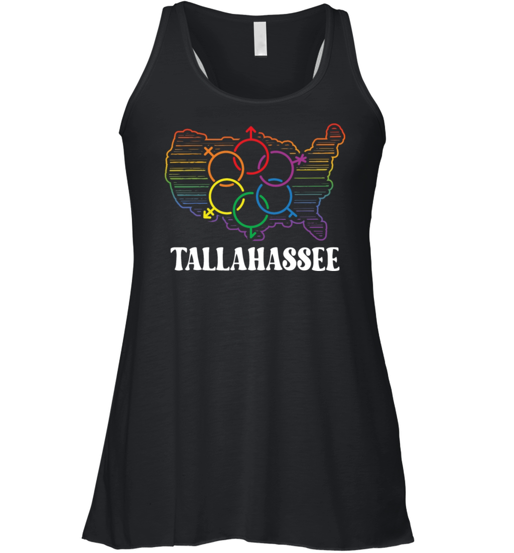 Tallahassee Pride Month Pride Flag LGBT Community Women's Flowy Tank Top