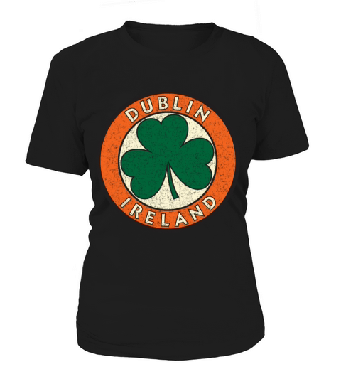 Dublin Ireland Shamrock Road Sign Distressed Print Women's T-Shirt