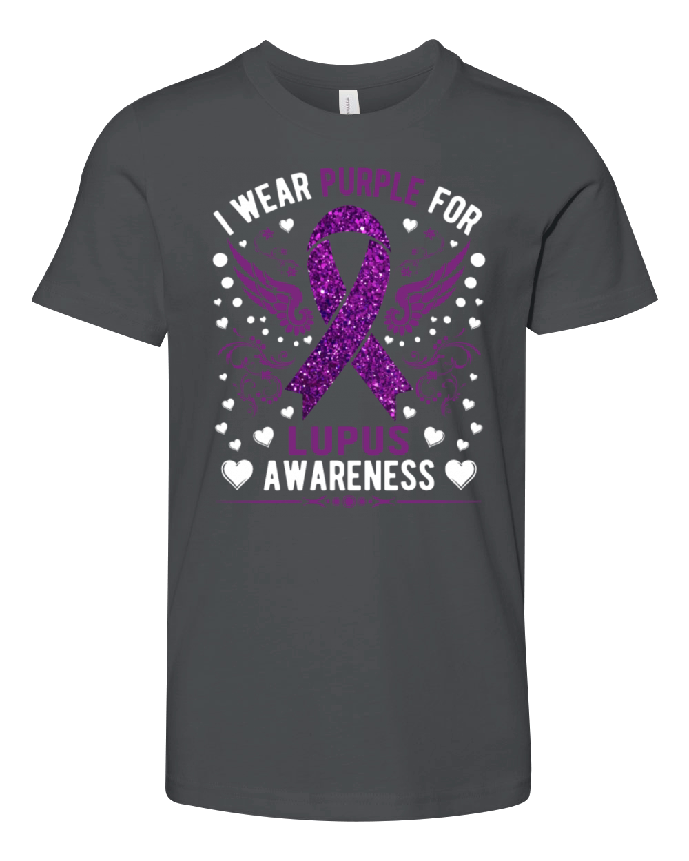 I Wear Purple For Lupus Awareness Month Men Women Youth Unisex Jersey Tee