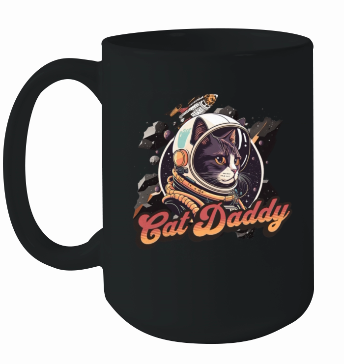 Astrocat Retro graphic Cat Daddy Vintage Eighties Ceramic Mug