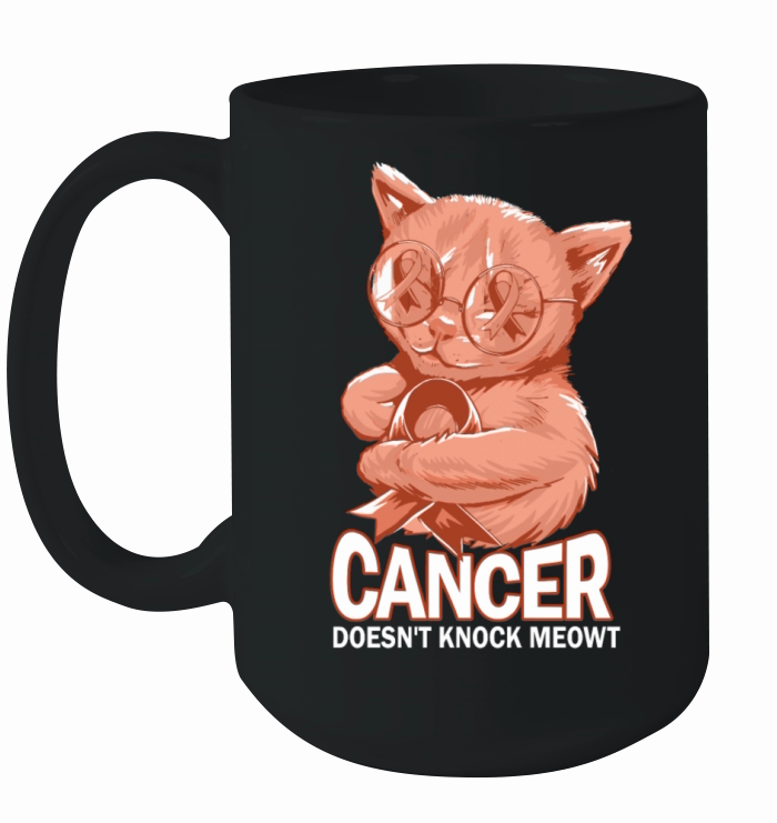 Cancer Doesnt Knock Uterine Cancer Ceramic Mug