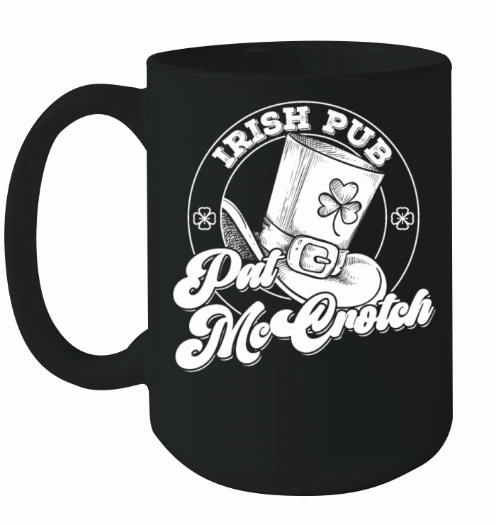 Pat McCrotch Irish Pub Leprechaun Funny St Patrick Ceramic Mug