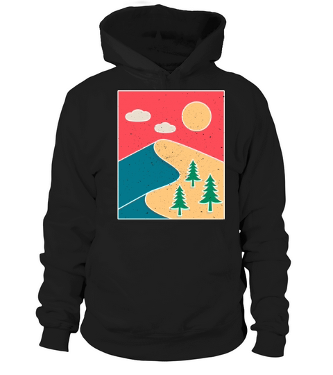 Vintage Hiking Gift with Mountain Landscape Hoodie Unisex