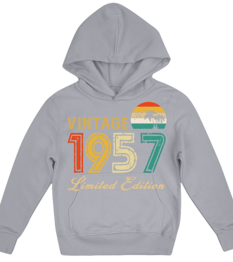 Vintage 1957 Limited Edition Made In 1957 Birthday Kids Hoodie