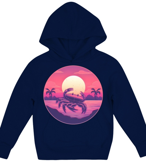 Vintage Crab Lovers Kids Hoodie