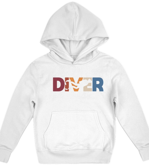 Vintage Diver Scuba Diving Dive Underwater Sea Kids Hoodie