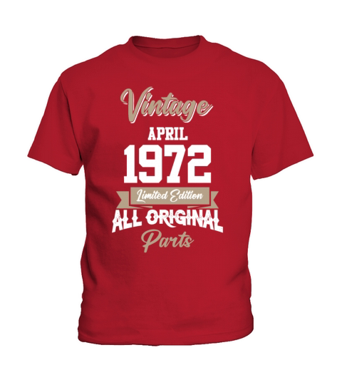 April 1972 Vintage Birthday Present Kids T-Shirt