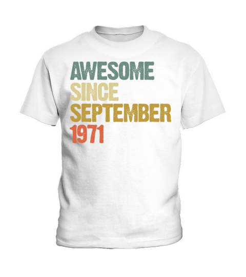 Awesome Since September 1971 Retro Vintage Gift Kids T-Shirt