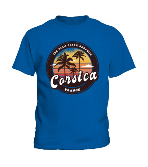 Corsica France palm trees vintage design Kids T-Shirt