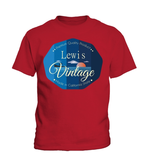 Lewis First Name Vintage Blue Kids T-Shirt