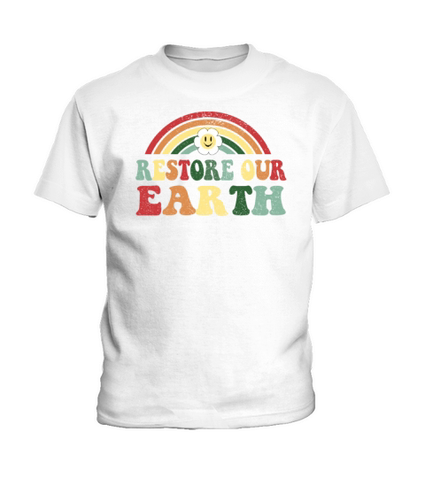 Vintage Design Restore Our Earth - Earth Day Kids T-Shirt