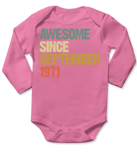 Awesome Since September 1971 Retro Vintage Gift Long Sleeve Baby One-Piece